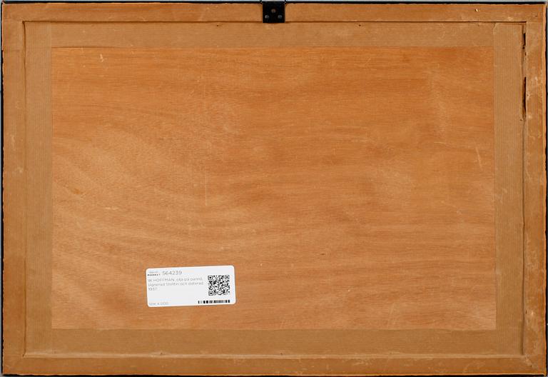 W HOFFMAN, olja på pannå, signerad Stettin och daterad 1937.