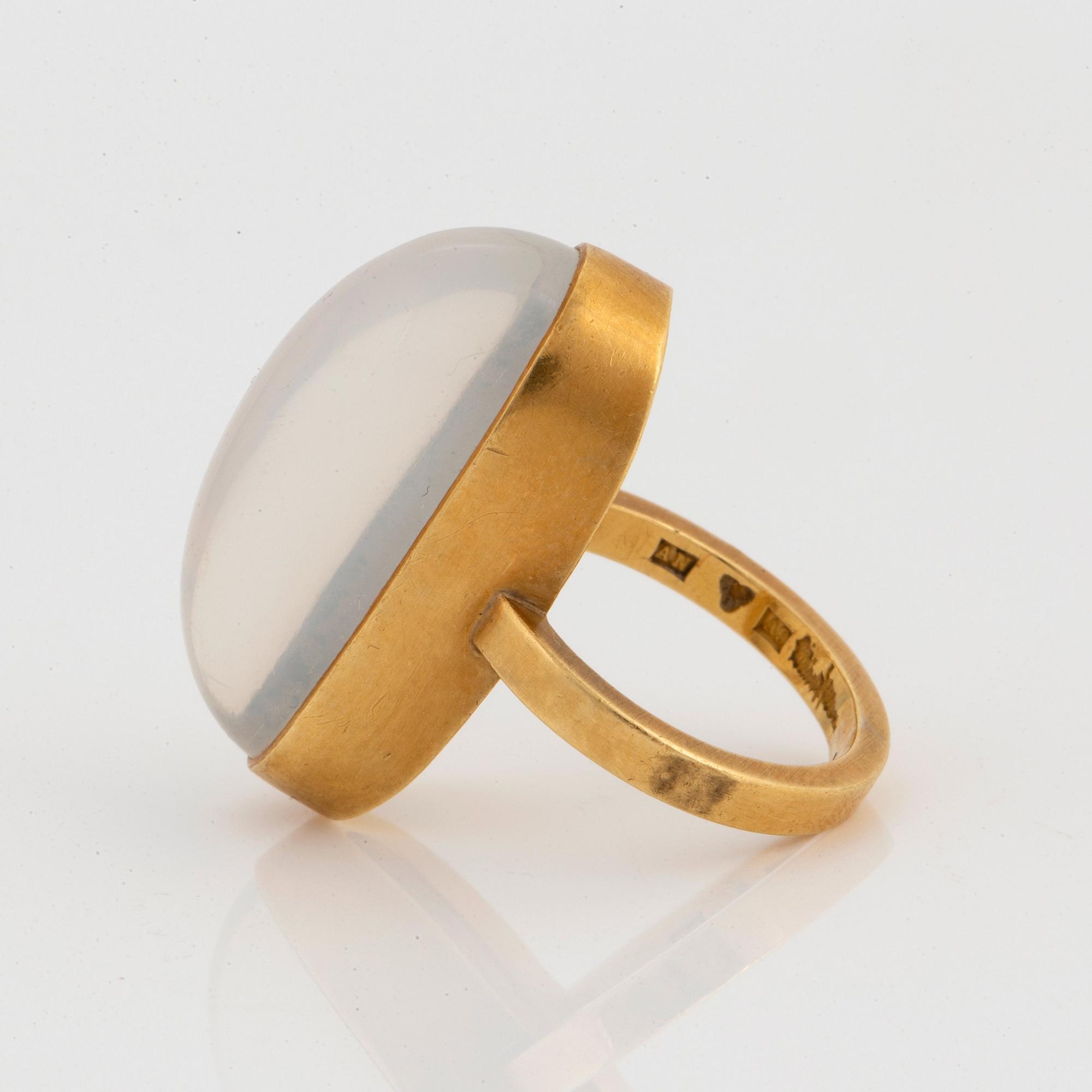 Wiwen Nilsson, an 18K gold and cabochon cut ring, Lund, Sweden 1951.