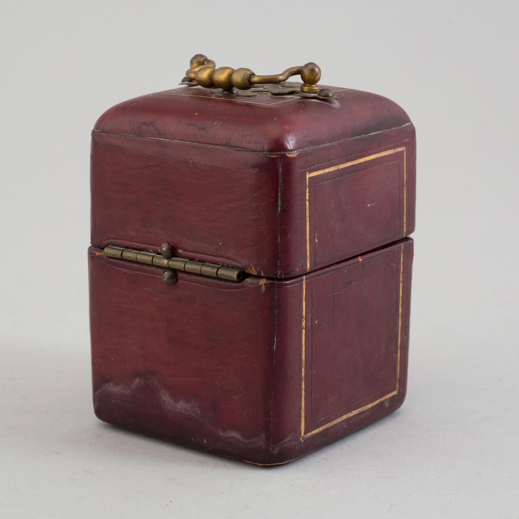 A 19th century leather box, E. Rimmel, London Paris.
