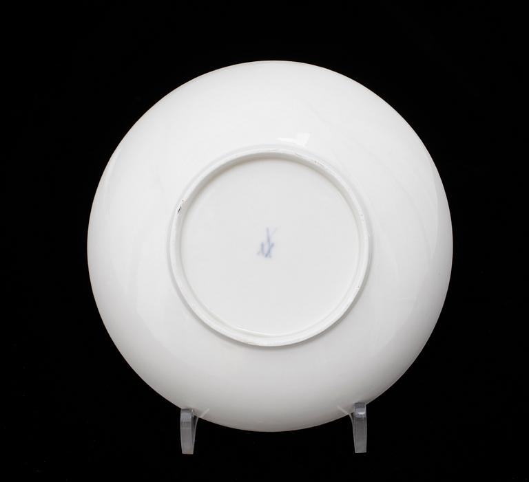 KOPPAR med FAT, 6 st, porslin, Meissen, Marcolinis period (1774-1815).