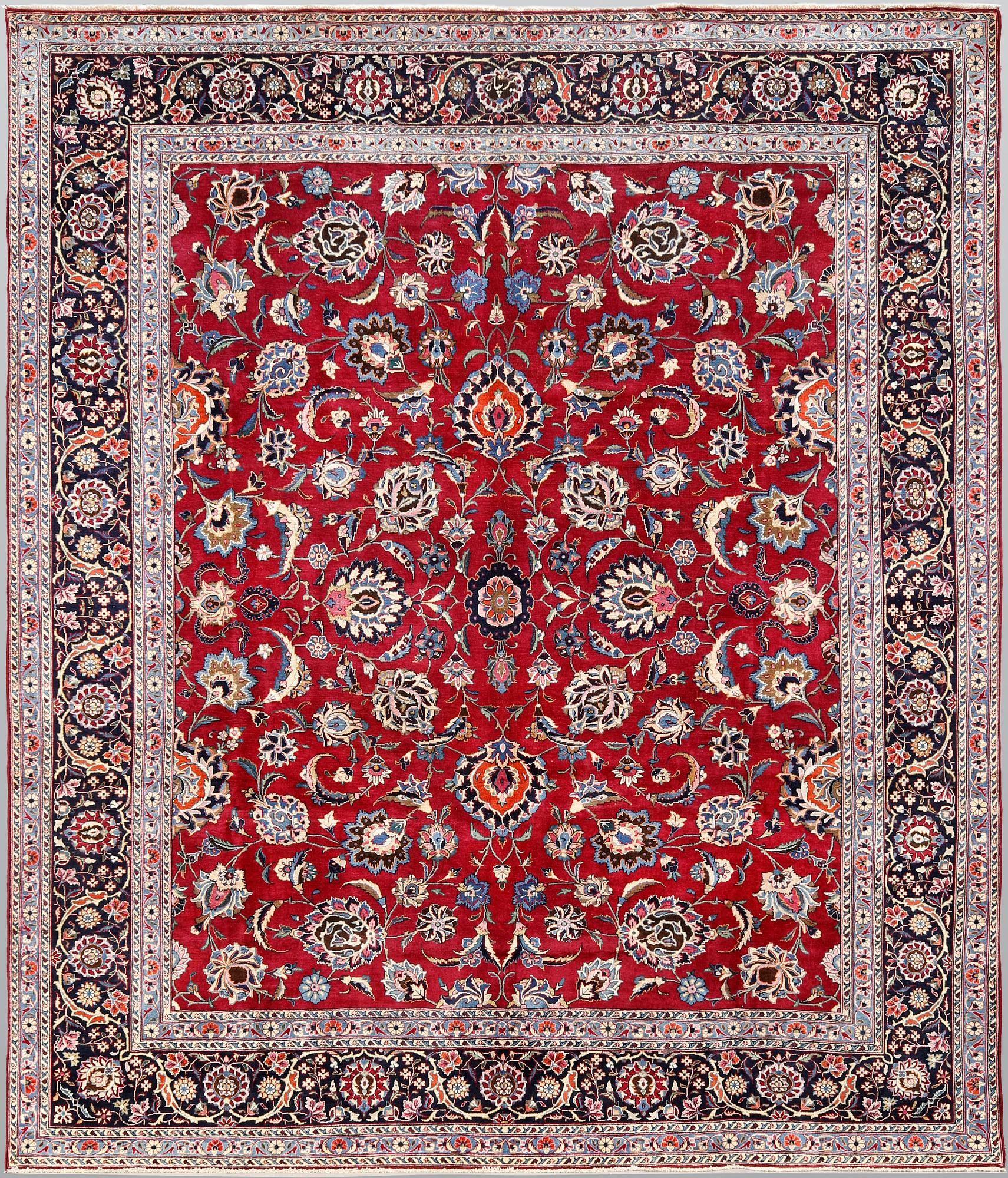 A Meshed carpet, approx. 340 x 295 cm.