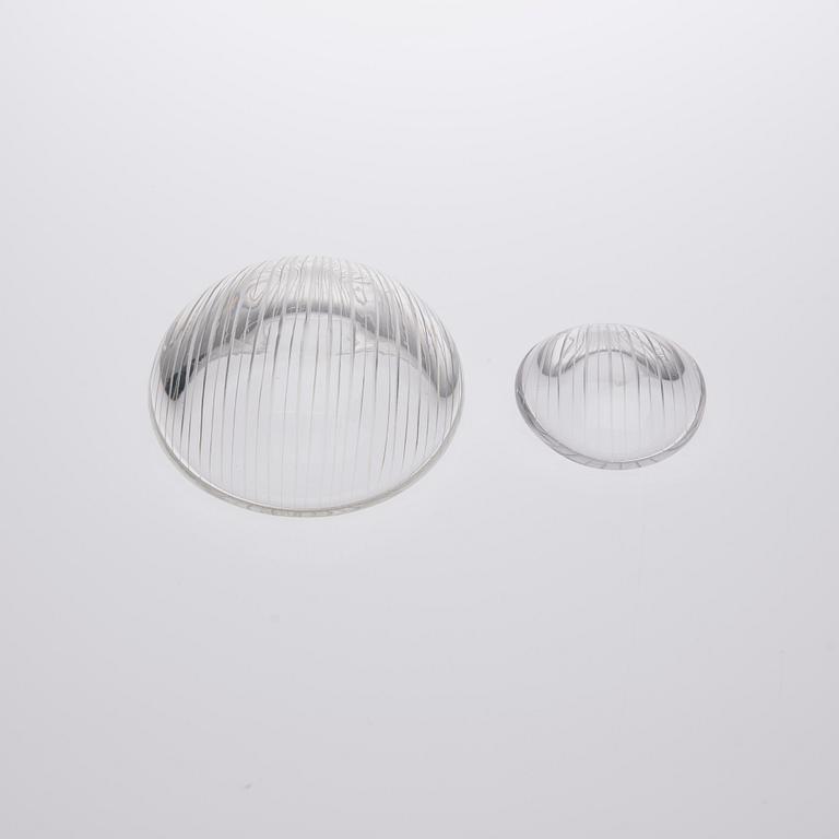 TAPIO WIRKKALA, SKÅLAR, 2 st, glas, Iittala, signerade.