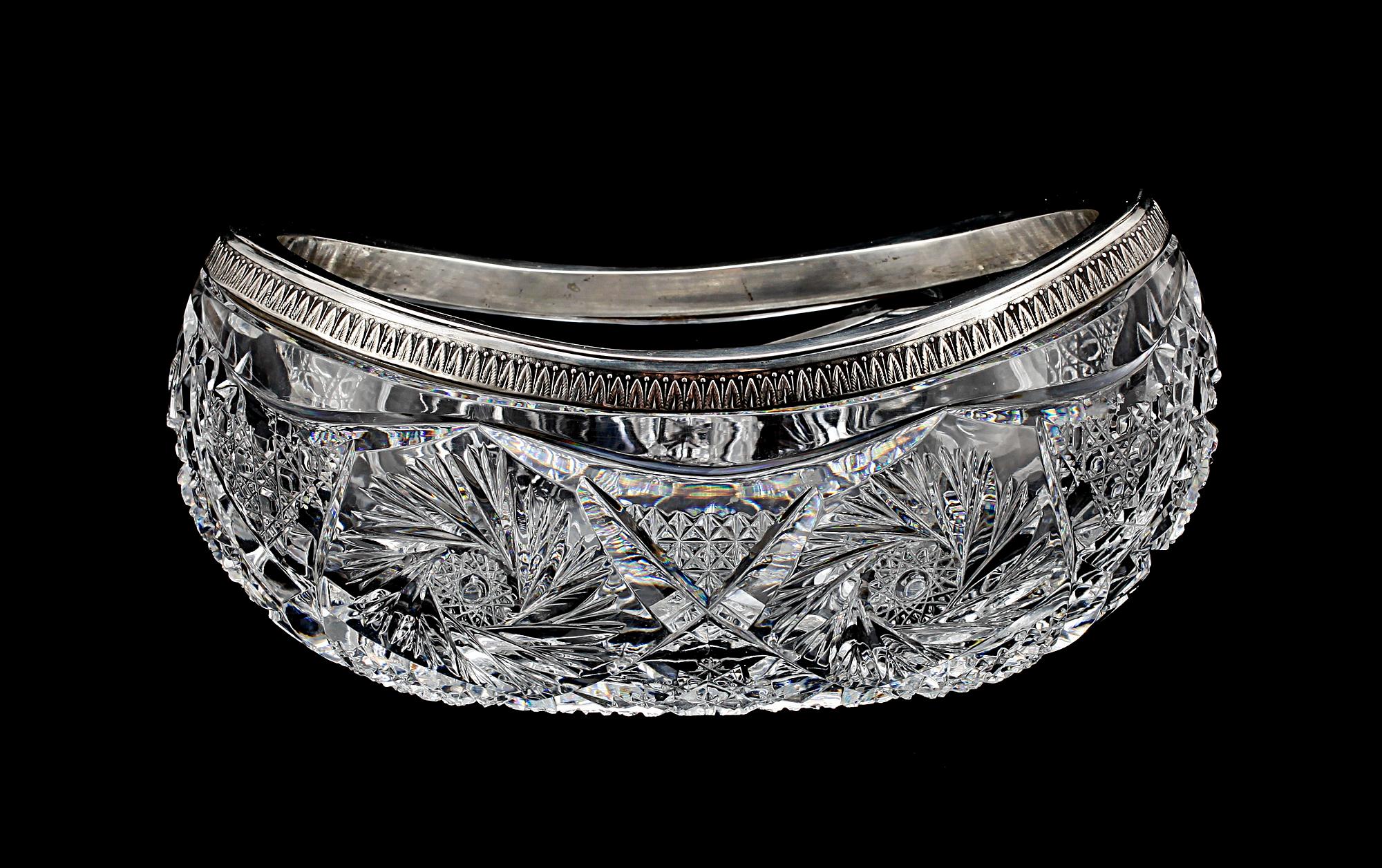 JARDINJÄR, kristall samt silver, 1900-talets första hälft.