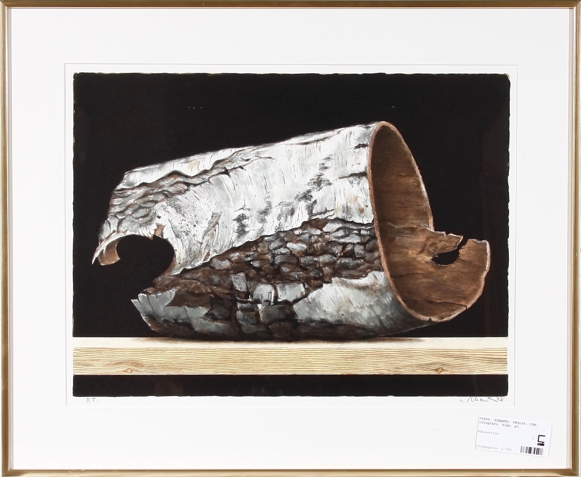 SCHANTZ, PHILIP VON, litografi, sign och dat, PT, -78..