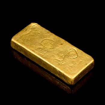 A 23K gold ingot, 1003 g, Ugdo essayeur fondeur.