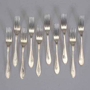 PARTI SILVERBESTICKDELAR, bland annat en soppslev GAB, Stockholm, 1907. Vikt ca 1175 g.