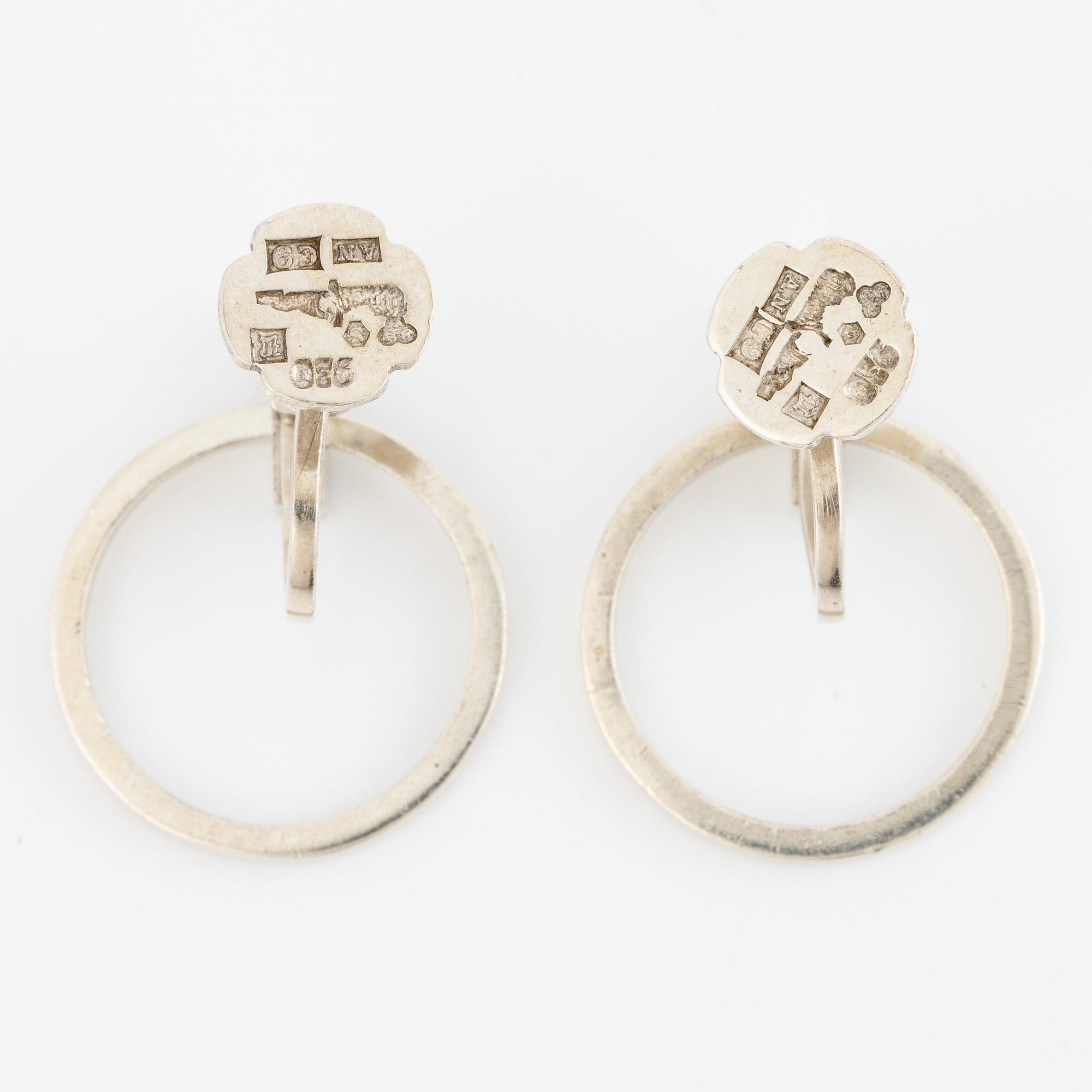 Wiwen Nilsson, earrings, a pair, silver.