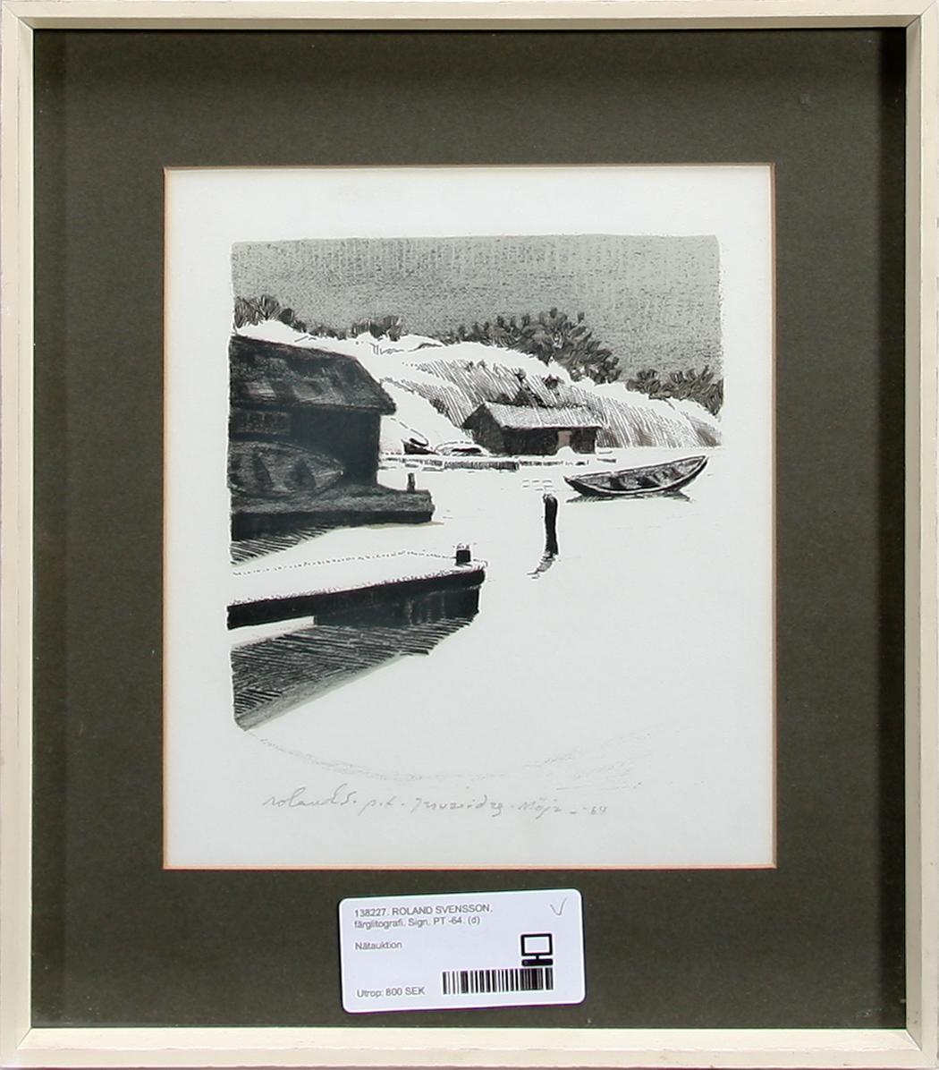 ROLAND SVENSSON, färglitografi. Sign, dat -64, PT.