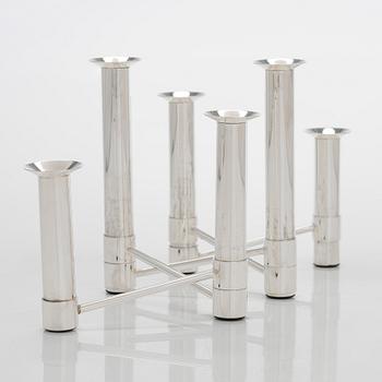 Tapio Wirkkala, a 'Nonstop' silver candelabrum, TW 432, numbered 74/90, for Kultakeskus, Hämeenlinna 2007.