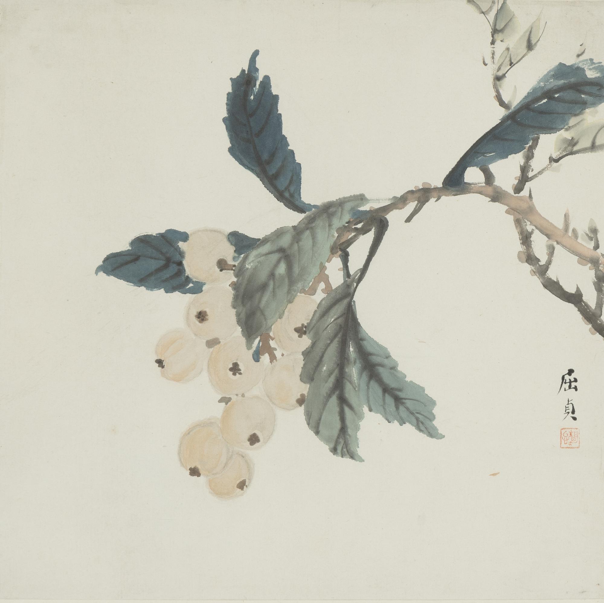 A Chinese painting, colour and ink on paper, signed Qu Zhen (1909-1977).