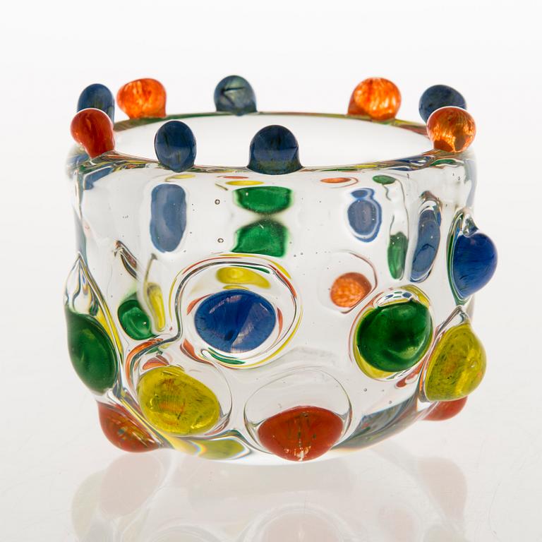 TIINA NORDSTRÖM, a 'Candy bowl' art glass signed Tiina Nordström 1994, Nuutajärvi.