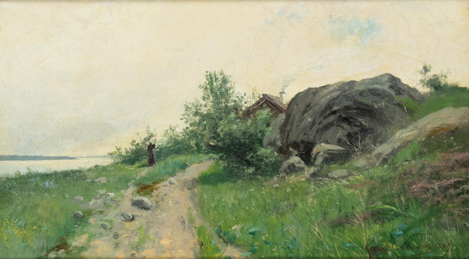 Konrad Simonsson, Coastal Landscape, Summer (3 pieces framed together).