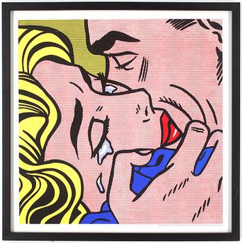 Roy Lichtenstein · ROY LICHTENSTEIN, efter serigrafi, "The Kissy V", (1964), published by the Mc Gaw Group 2003. Estate of Roy Lichtenstein