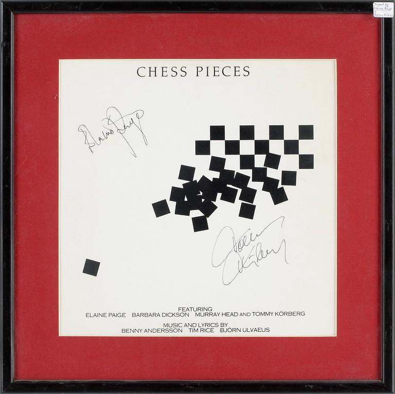 SKIVOMSLAG, Chess, signerad, troligen sent 1980-tal.