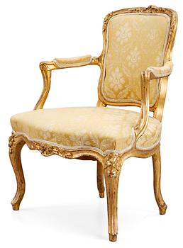 515. A Swedish Rococo 18th century armchair.