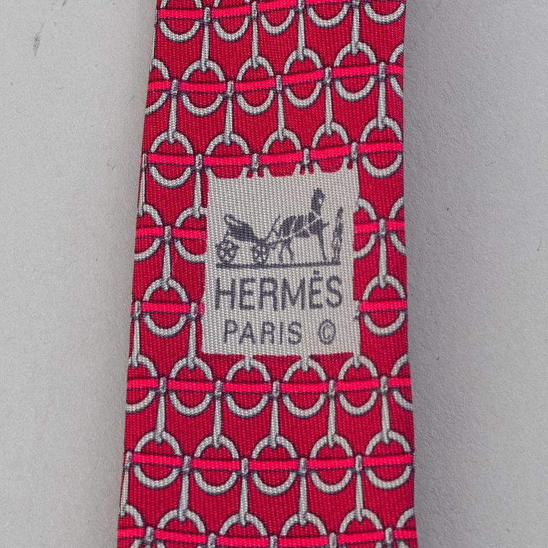 Hermès, three silk ties.