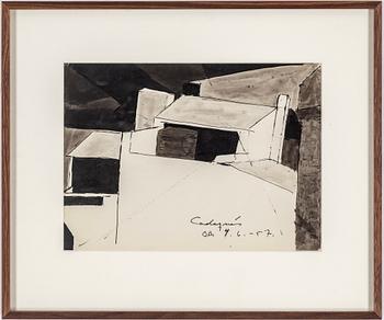 OLLE BONNIÉR, watercolor, signed and dated Cadaqués 4.6.-57.