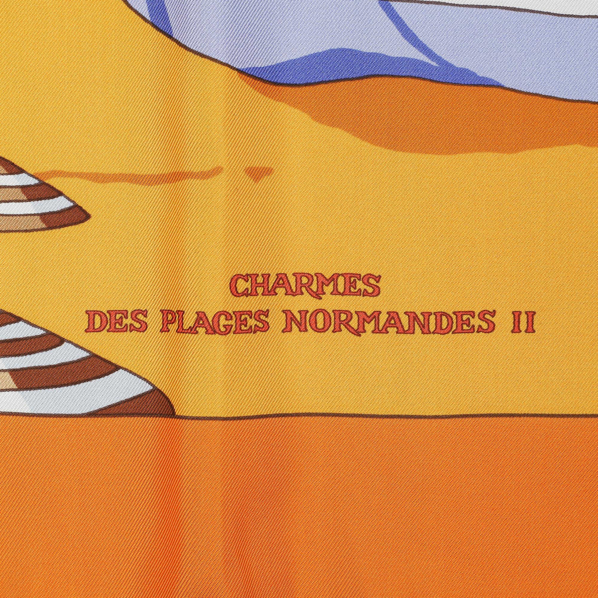 HERMÈS, a 'Charmes des Plages Normandes II' silk scarf.
