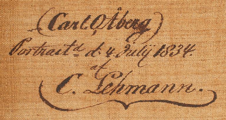 CARL PETER LEHMANN,  olja på duk, sign o dat a tergo 1834.