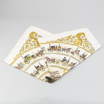 Hermès, a 'La Promenade de Longchamps' silk scarf.