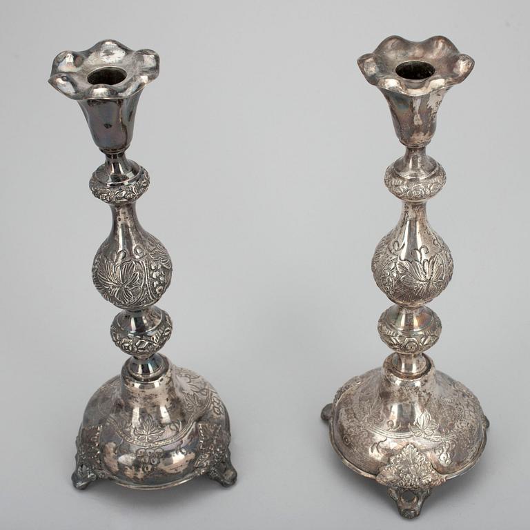 LJUSSTAKAR, silver, Szekman, Polen 1895. Vikt 492,5 g.