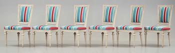 Six Gustavian late 18th century chairs by Joseph Ruste (master in Stockholm 1772-1792).