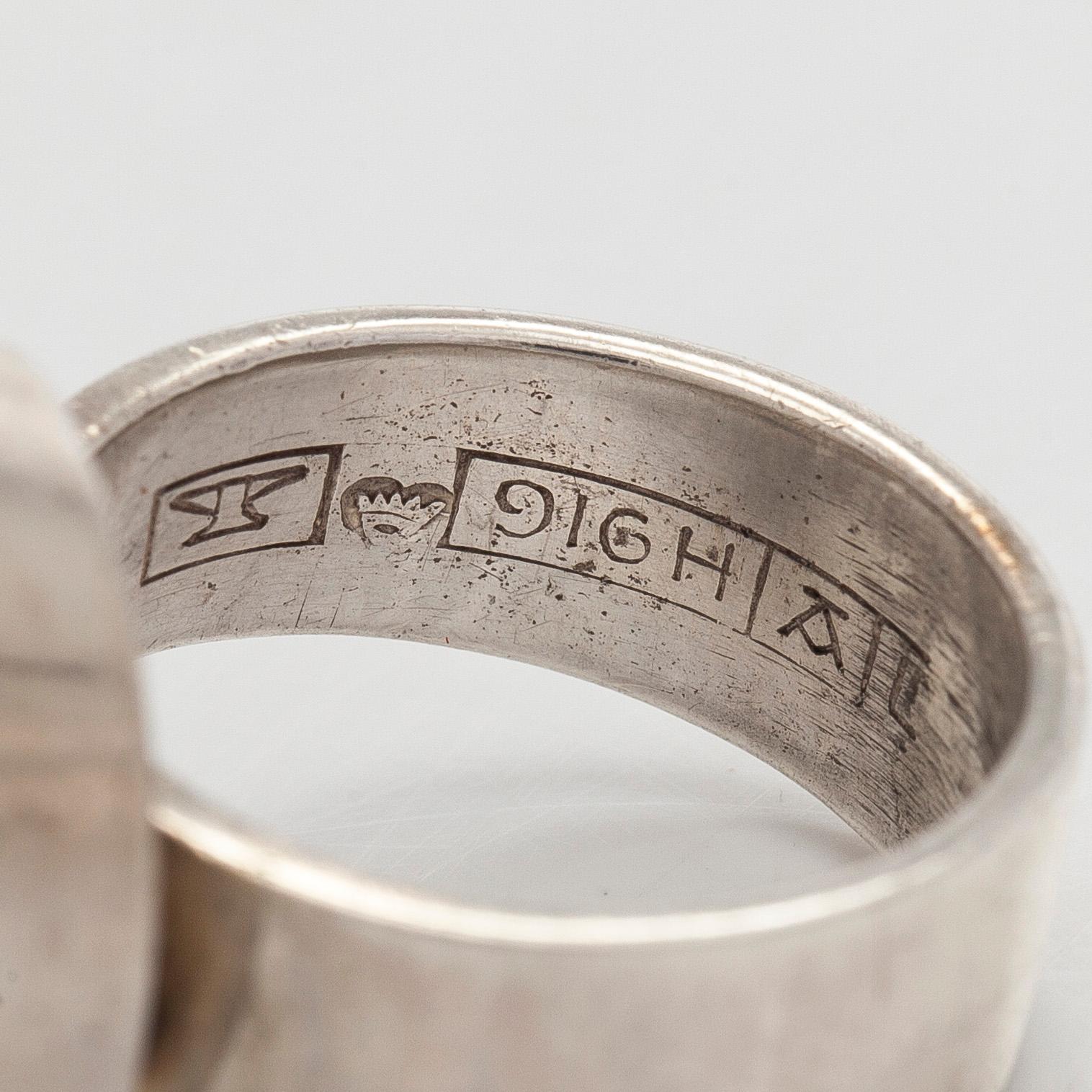 Elis Kauppi, ring, silver och bergskristall, Kupittaan Kulta, Åbo.