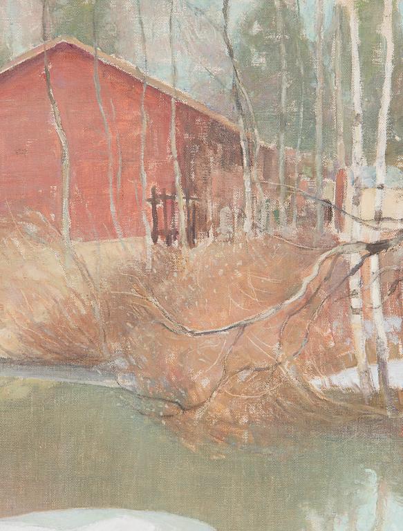 Pekka Halonen, Röd Stuga vid Vattendrag.