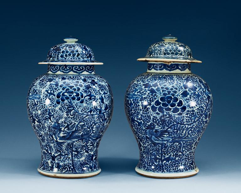 A set of two blue and white jars, Qing dynasty, Kangxi (1662-1722).