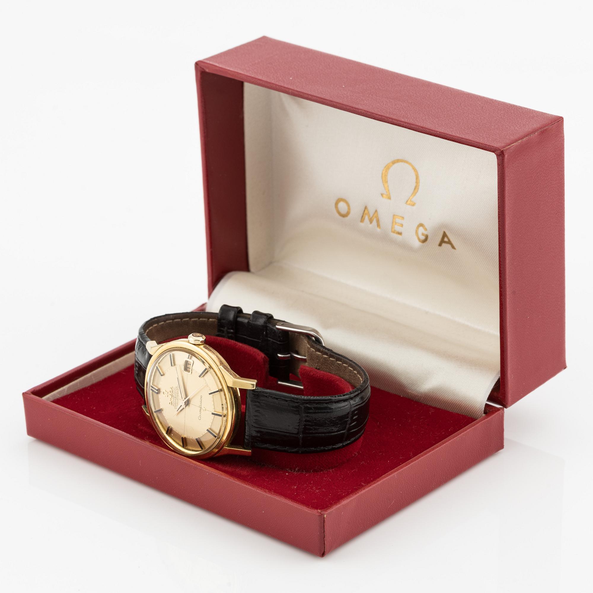 Omega, Constellation, Calendar, Chronometer, "Pie-Pan", wristwatch, 34.2 mm.