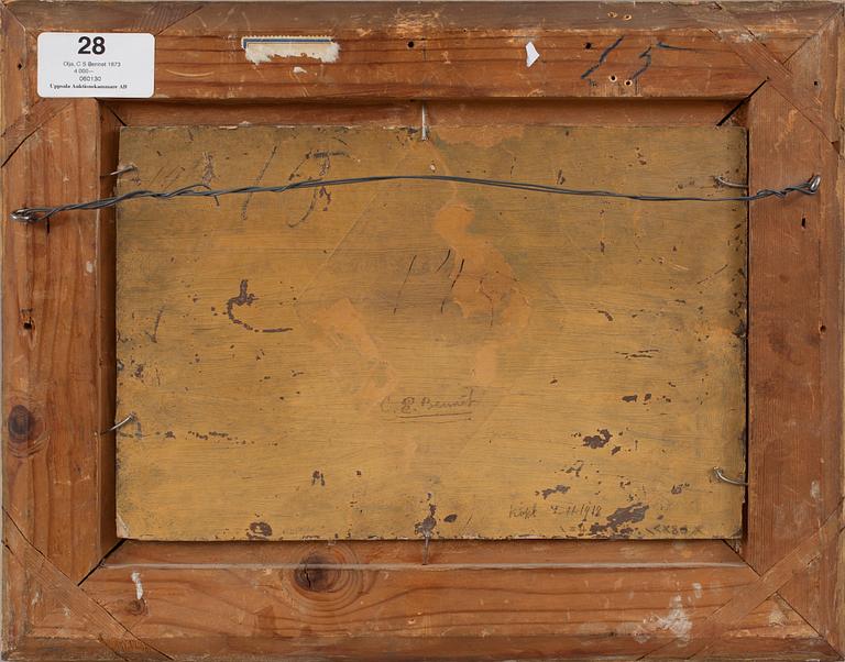 CARL STEPHAN BENNET, olja på pannå, sign. o dat. 1873.