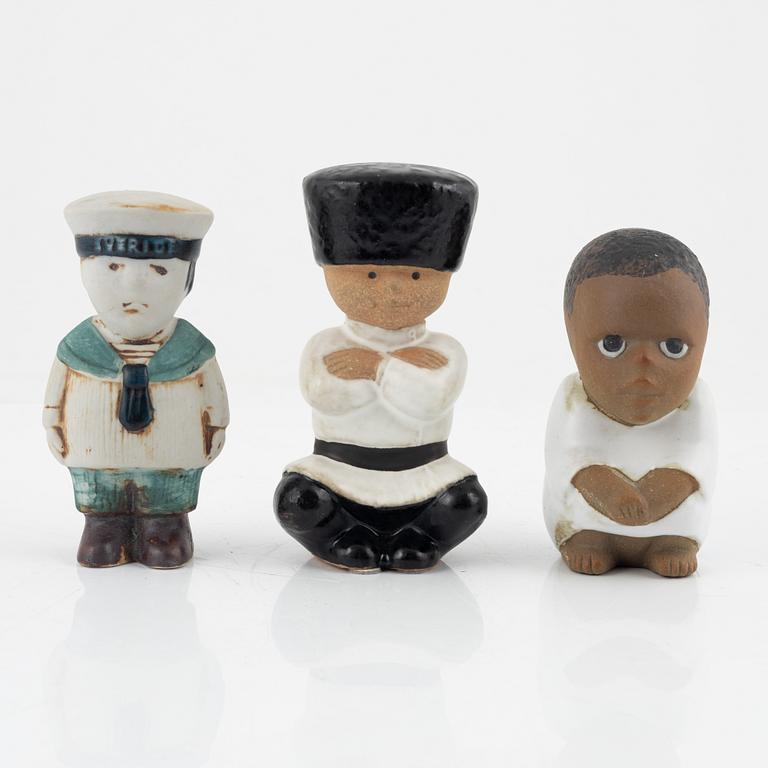 Lisa Larson, six stoneware figurines, Gustavsberg, Sweden.