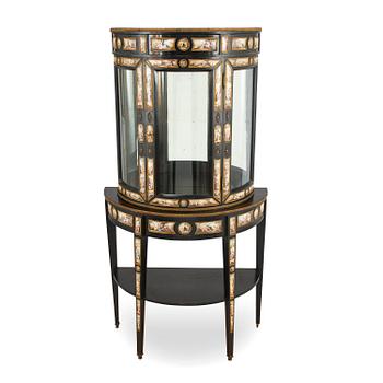 Vitriinikaappi, kaksiosainen, Keski-Eurooppa, 1800-luvun loppu.