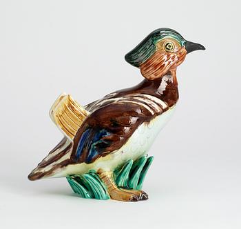 A Gunnar Nylund stoneware figure of a mandarin duck, Rörstrand.