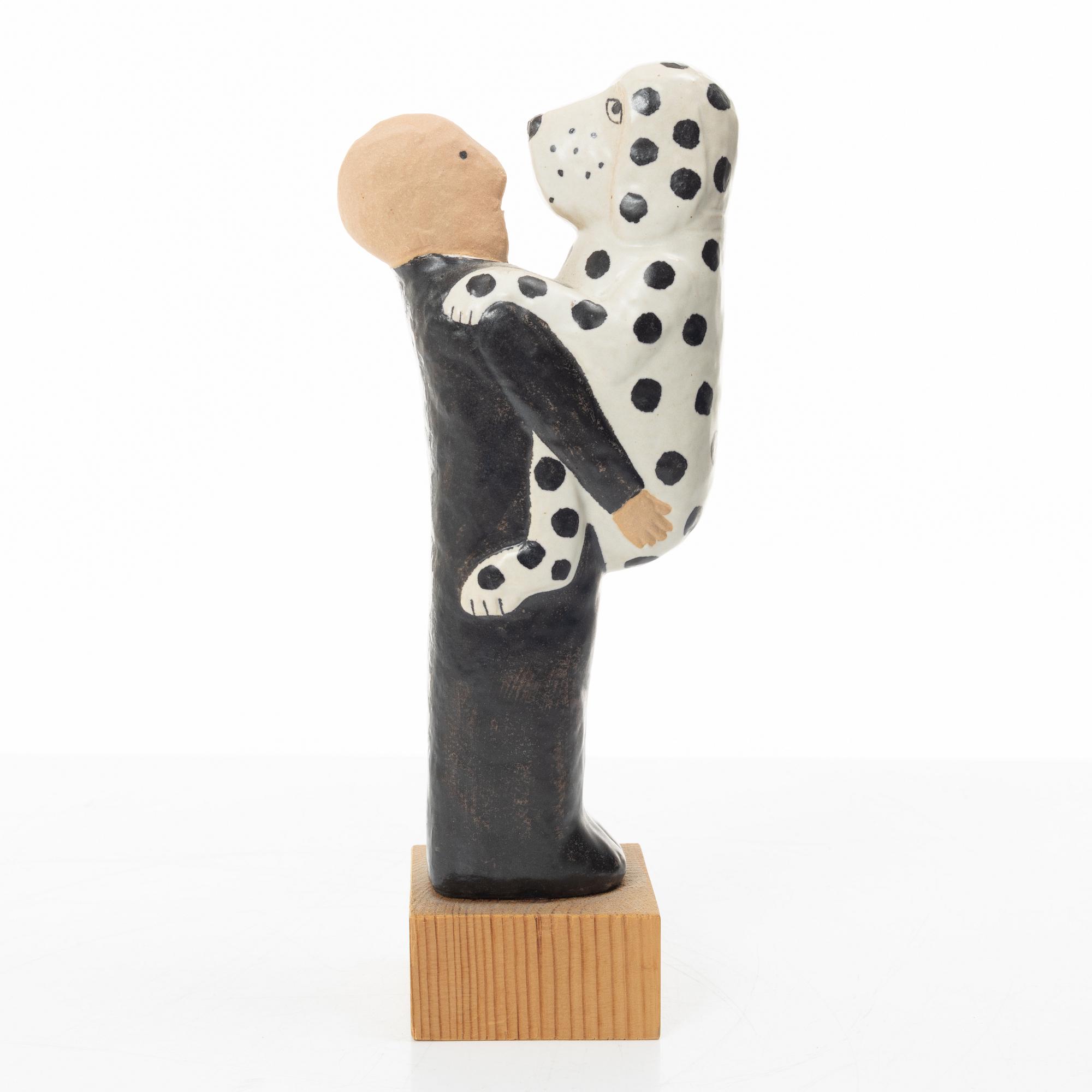 Lisa Larson, a stoneware sculpture, "Friends", K-Studion, Gustavsberg.
