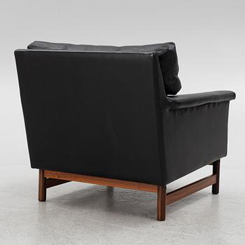 Two leather upholstered sofas and an armchair, IKEA, Sweden, 1960's/70's.
