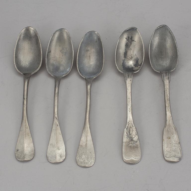 SKEDAR, 17 stycken, tenn, 17/1800-tal.