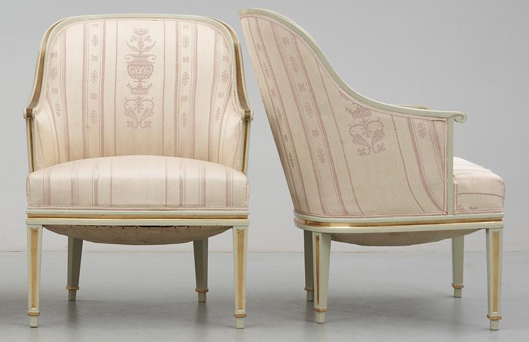 A pair of Carl Malmsten armchairs, NK ca 1925-28.