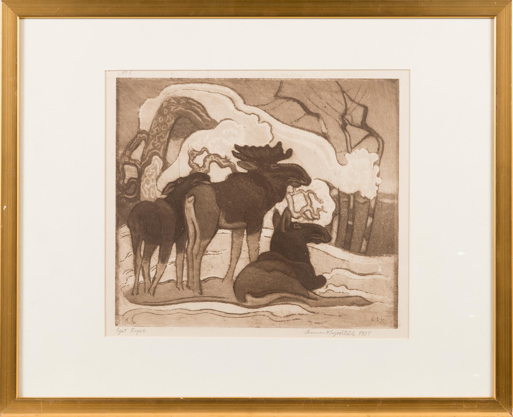 LENNART SEGERSTRÅLE, etching, signed and dated 1924.