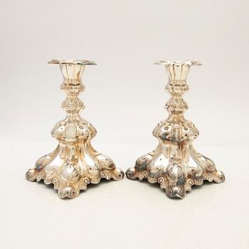 Candelsticks, a pair, silver, TESI, Gothenburg, 1957.