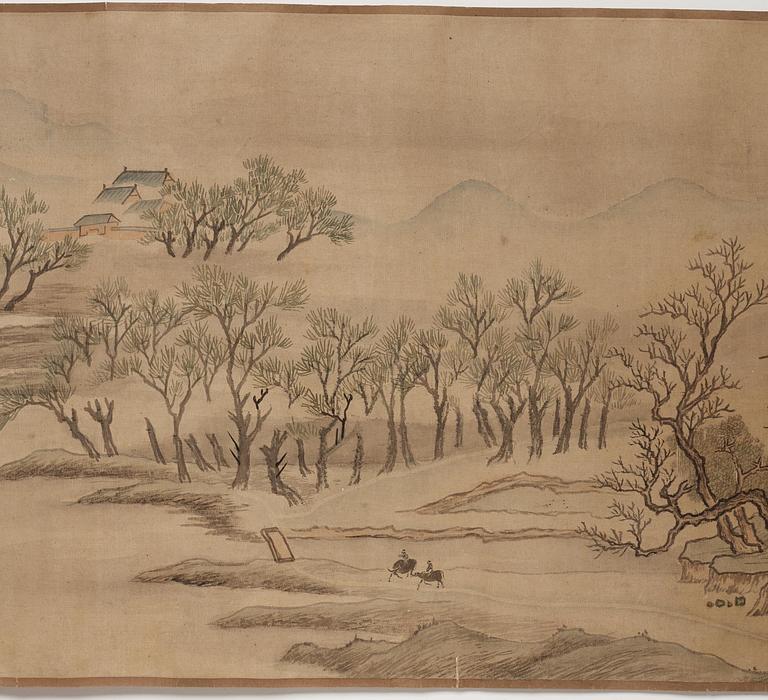 Yun Shouping (Nantian), attributed to, A Chinese scroll painting, attributed to Yun Shouping,  惲壽平; 1633 – 1690).