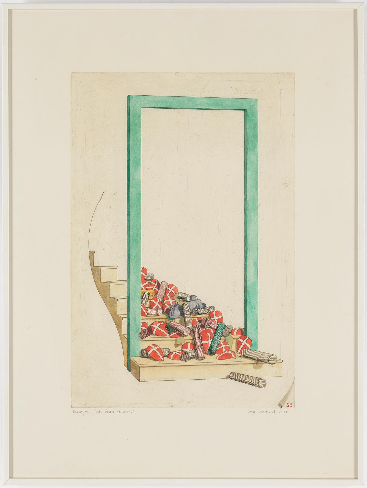 STEN EKLUND, etching with watercolour, 1978, signed.