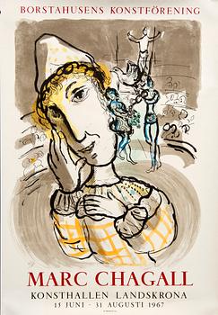Marc Chagall, Exhibition poster, Lund Art Gallery 1967, numbered.