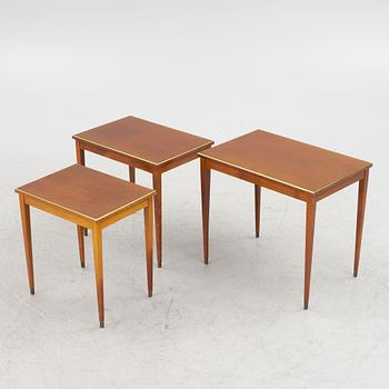 A 3-piece nesting table, SMI, Kvillsfors Möbler, Kvillsfors, second half of the 20th Century.