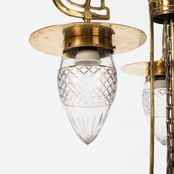An Art Nouveau celing lamp, early 20th century.