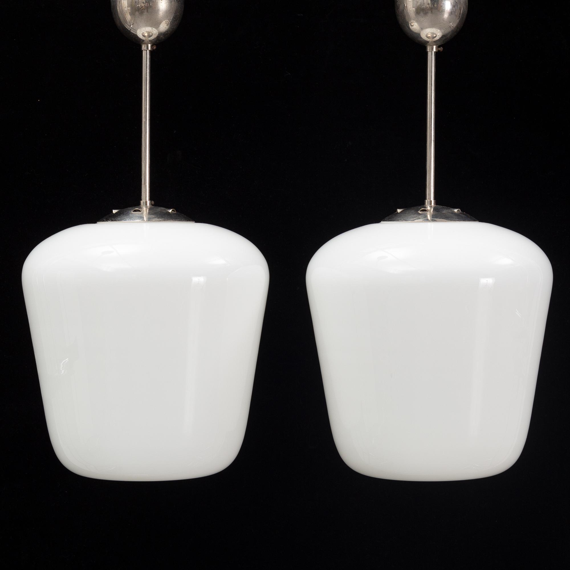A pair of 1930's-40's ceiling lights.