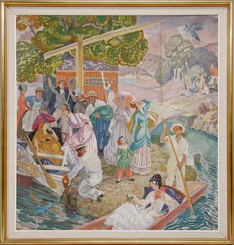 HERBERT A. BUDD, olja på pannå. Sign.