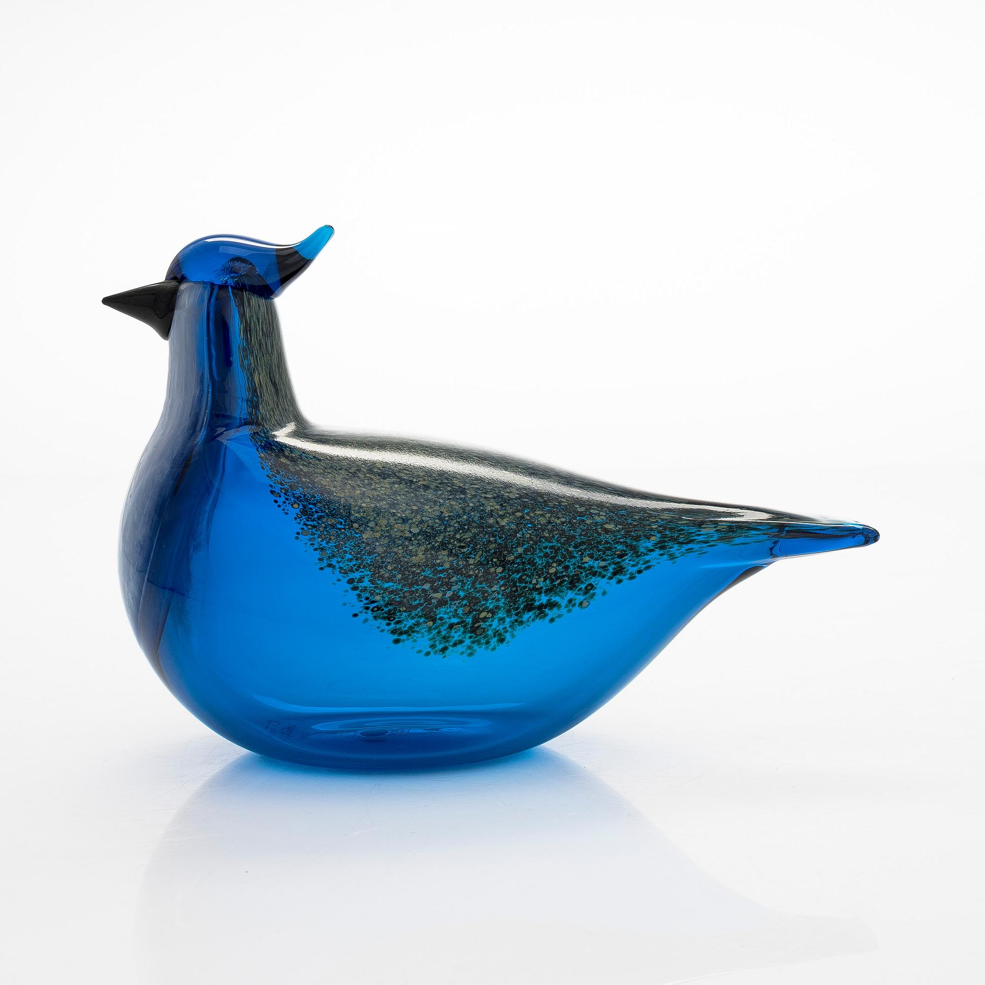 Oiva Toikka, glasfågel, "Blue Jay", signerad O. Toikka Nuutajärvi 1999.