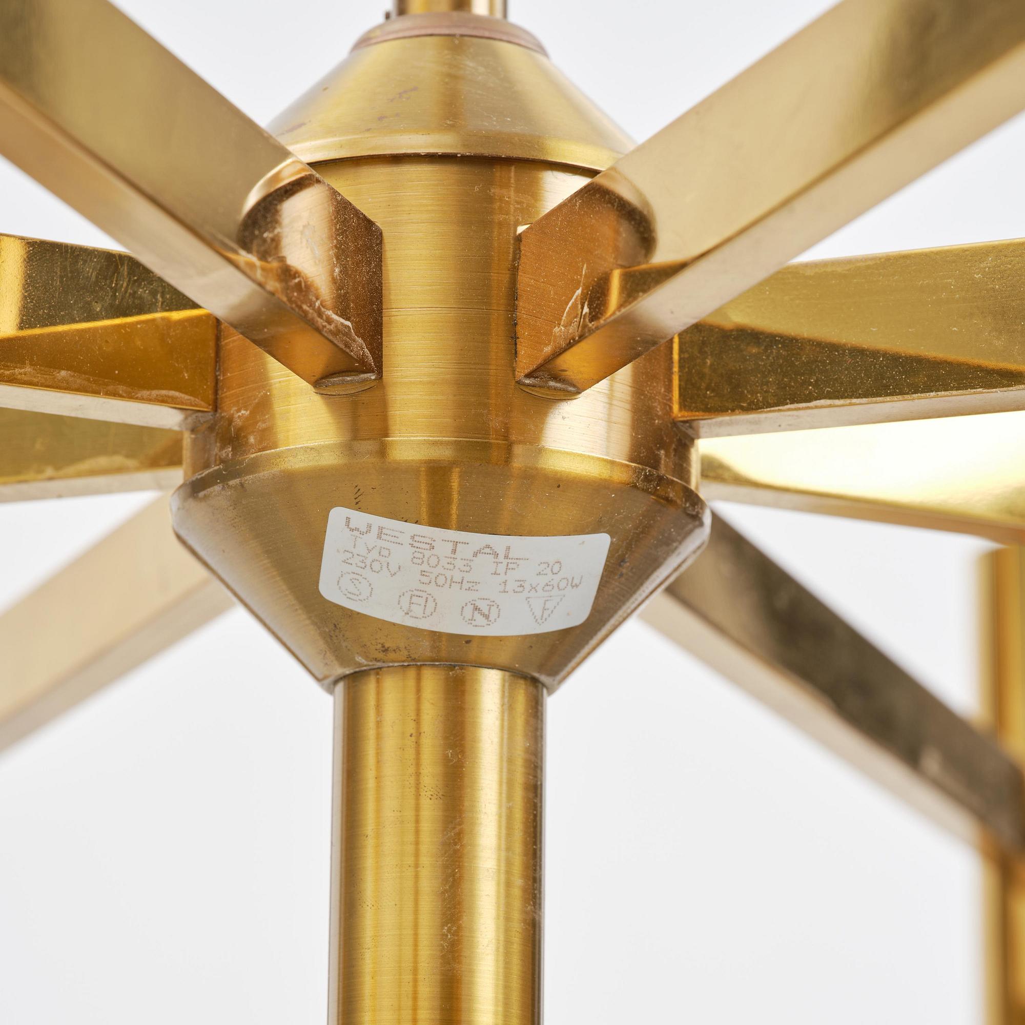 Holger Johansson, an imposing pair of ceiling lamps, Westal, Bankeryd, 1970s.