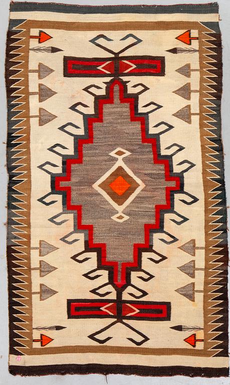 A textile, flat weave, Navaho, ca 186 x 108 cm.